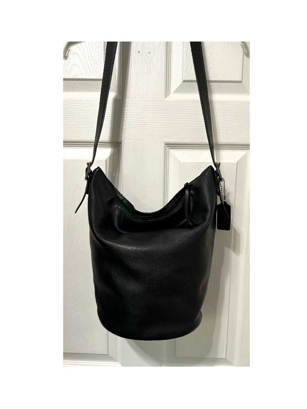Coach Bleeker Duffle Bucket Bag Black Leather Crossbody Bag Handbag 32282 - Picture 7 of 8